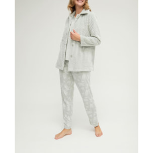 Conjunto mujer de pijama con bata de espiga