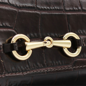 Cartera Cheval Firenze Grant Croc Marrón Oscuro