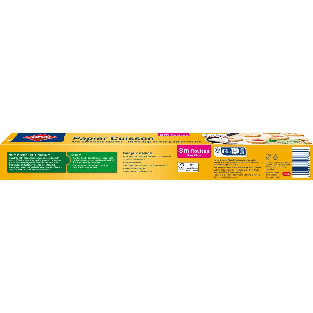 4x8m Papier Cuisson Anti-Glisse Albal (38 cm)