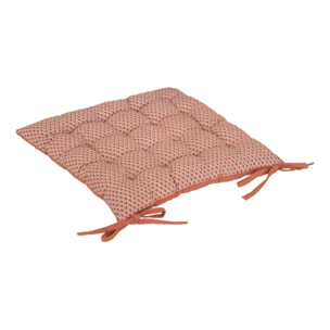 Galette de chaise "Otto" - coton - rose terracotta - 38x38 cm