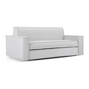 Canapé convertible "Olympe" 3 places en tissu structurel argent