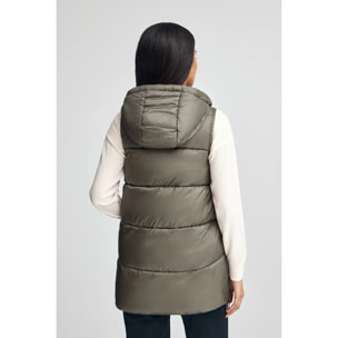 Gilet trapuntato verde militare con logo Polo Club