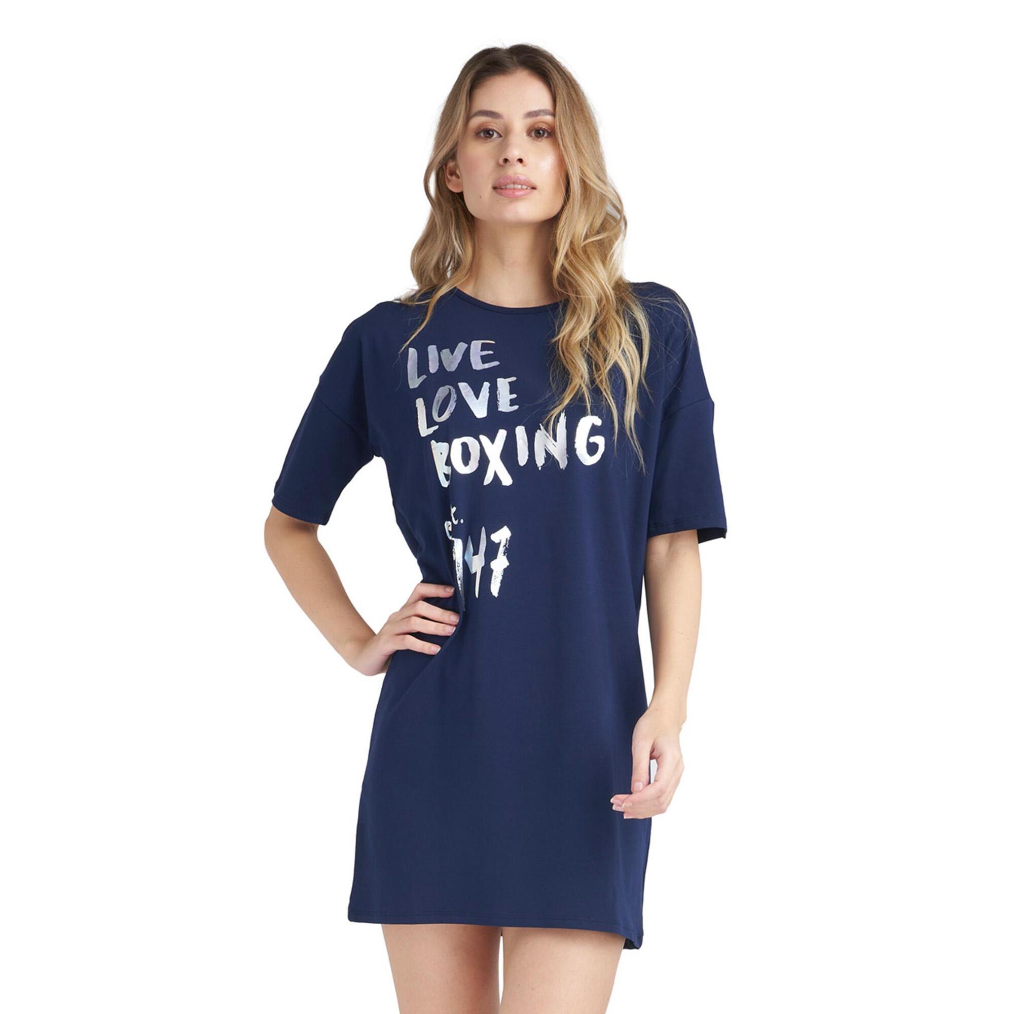 Camiseta maxi de manga corta de mujer brillante
