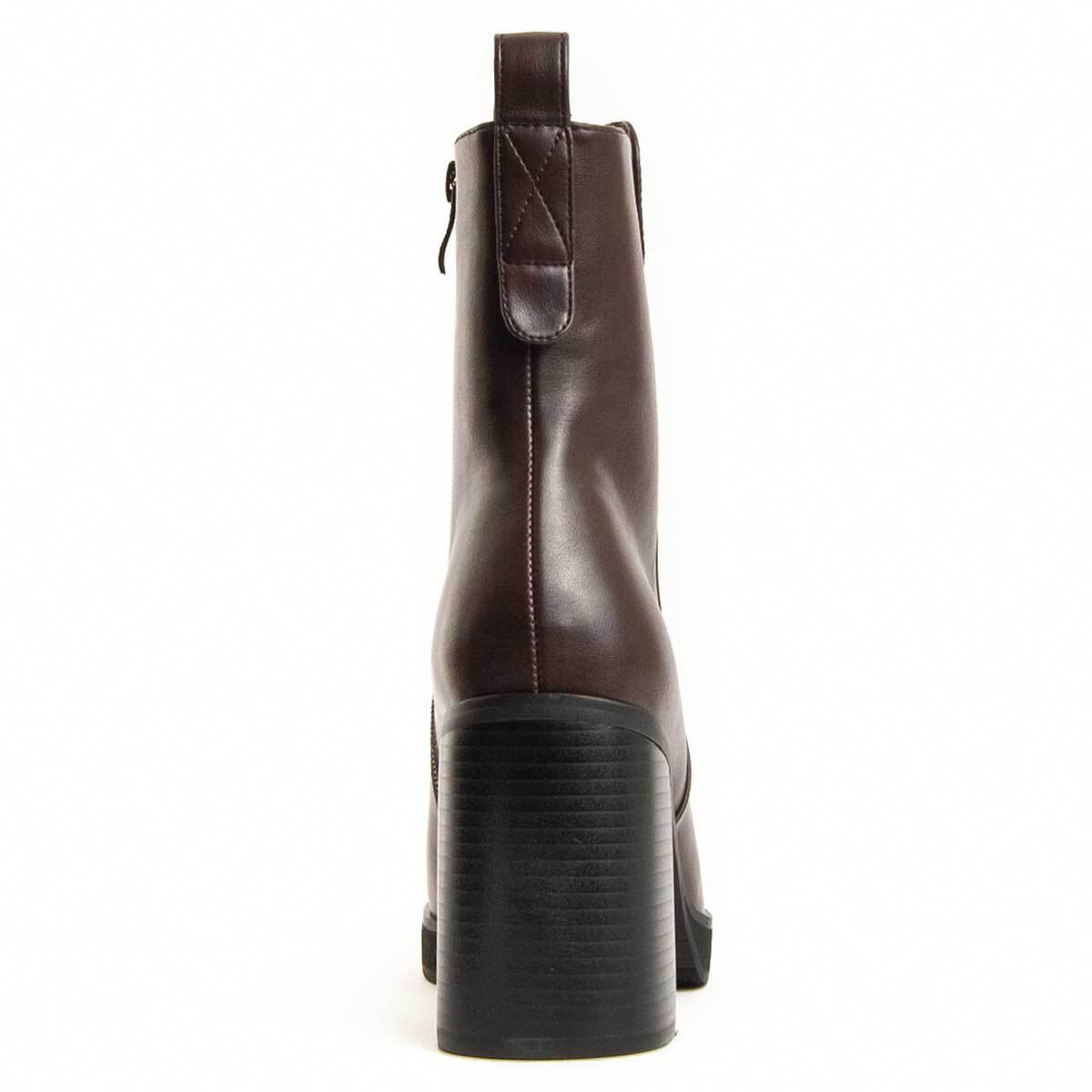 Botín De Tacón - Marron - Altura: 8 Cm