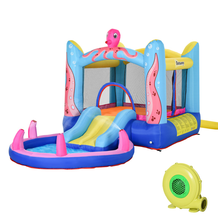 Castillo Hinchable para Niños de +3 Años con Tobogán Cama de Salto Piscina Incluye Inflador y Bolsa de Transporte para Interior Exterior 360x175x180 cm Multicolor