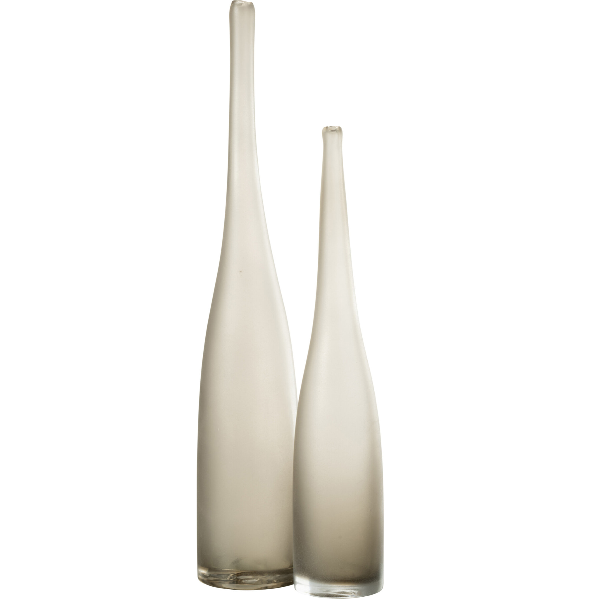 J-Line vase Yara Flute - verre - gris - set van 2 - 53 cm de hauteur