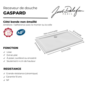 Receveur de douche 80 x 80 cm  Gaspard céramique carré