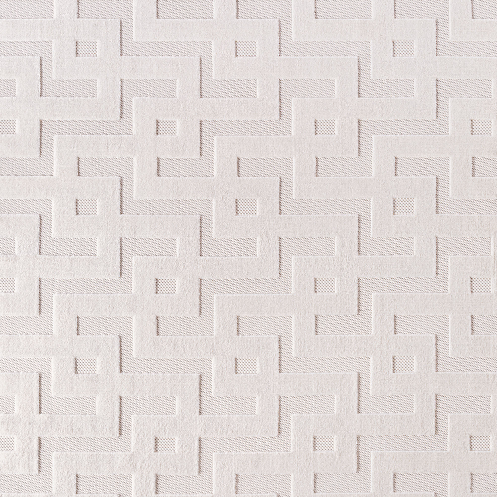 CALVI - Tapis moderne à motif labyrinthe en relief Creme