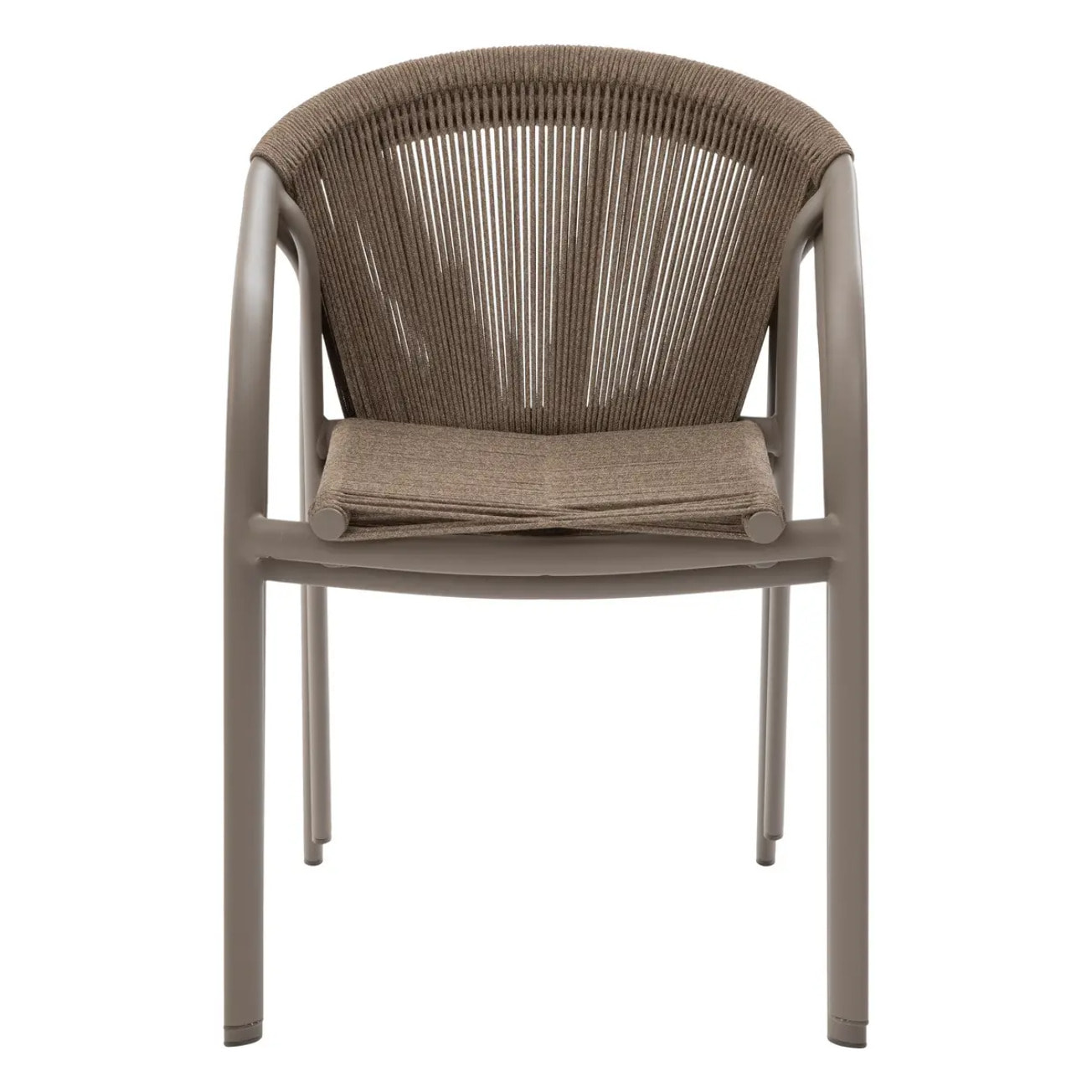 Fauteuil de jardin empilable "Riu" Cappucino & café aluminium