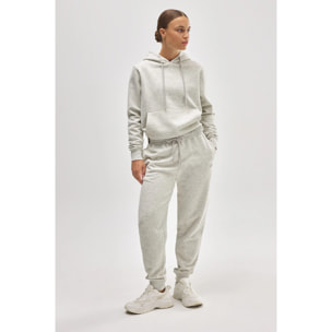 Pantaloni da jogging in pile con cintura regolabile in grigio