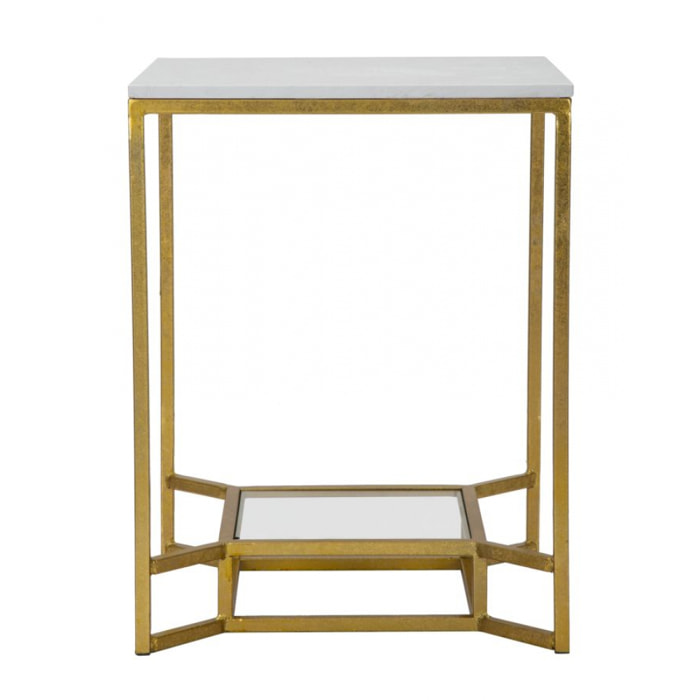 TAVOLINETTO DOUBLE MARBLE CM 47X47X60