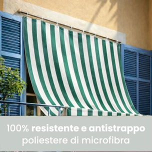 Intrecci Tenda da Sole Impermeabile per Verande e Balconi con Occhielli Righe verde