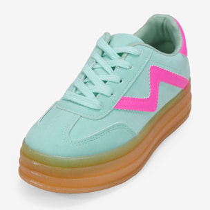 Zapatillas con plataforma verde menta