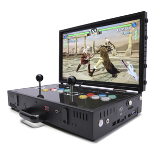Consola  reto ARCADE PRO 3D 128Gb (8520 juegos) WIFI con PANDORA FORREST . Pantalla 19" FULL HD. Maletin plegable y portátil para  2 jugadores.