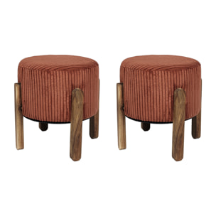 Tabouret Cotele Scott Taupe - Lot De 2