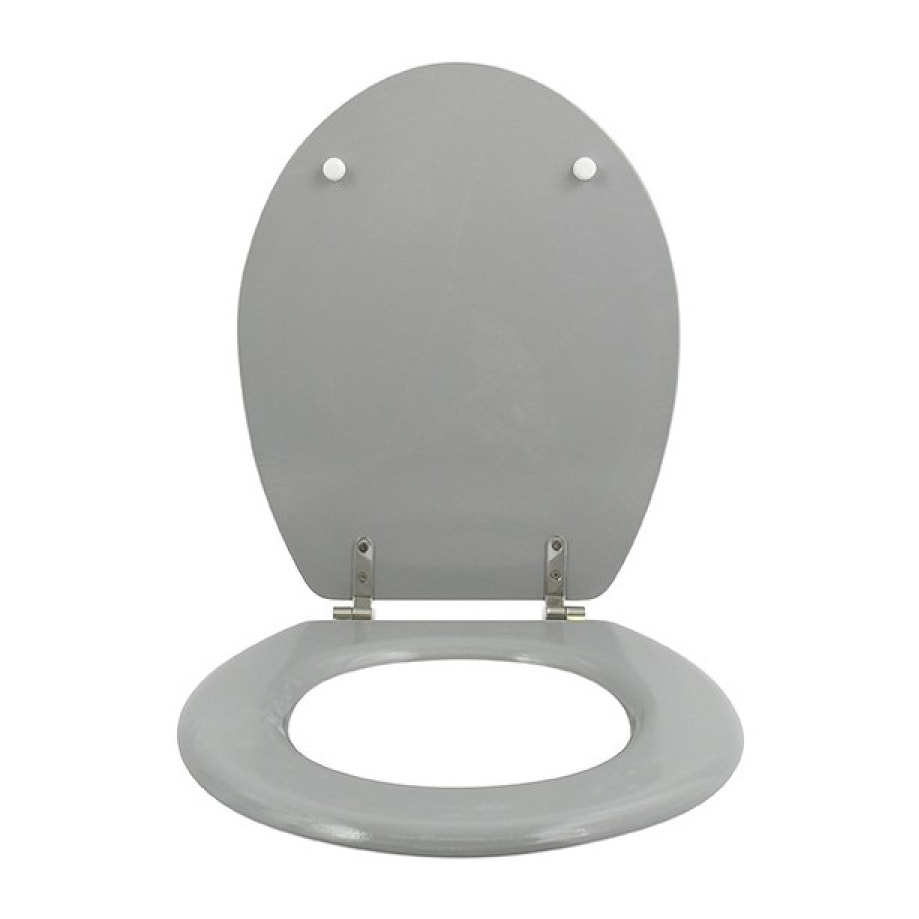 MSV Abattant WC MDF CLEO Gris - Charnières Inox