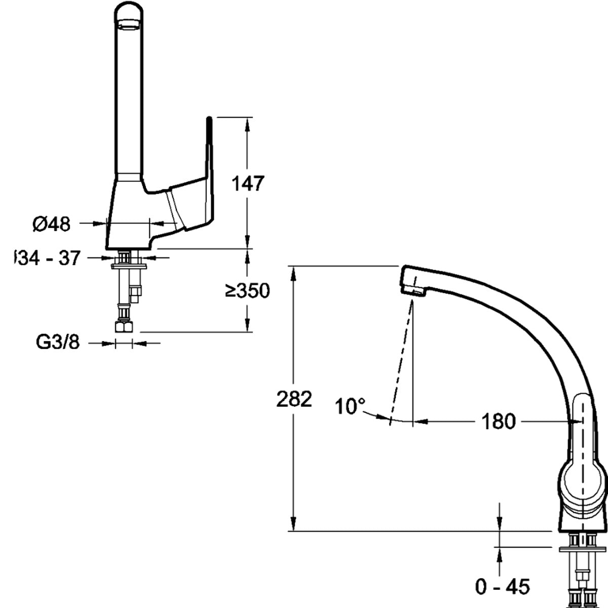 Robinet de cuisine Scoop chromé