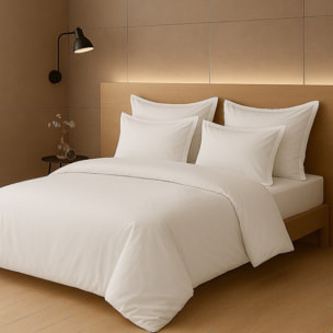 PARURE HOUSSE DE COUETTE 2 PERS 200x200 percale de Coton - PERCALE BLANC