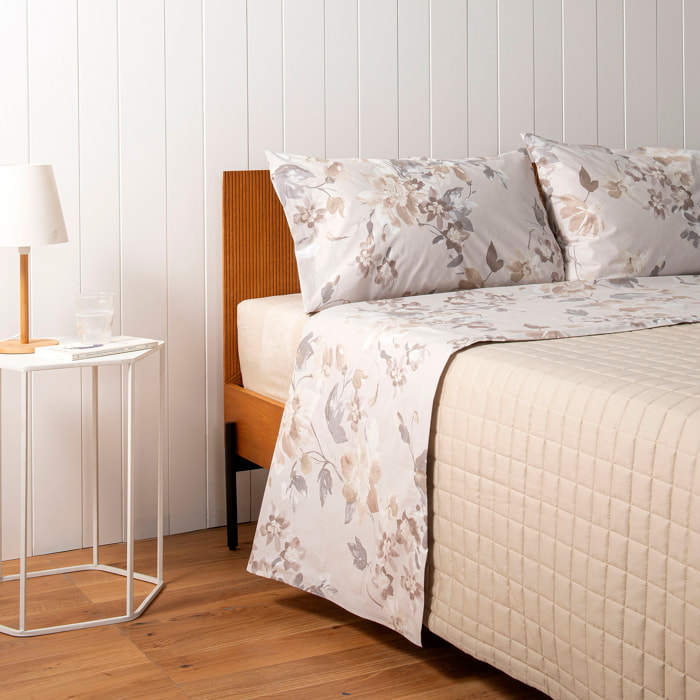 ZUCCHI Completo Letto Matrimoniale 100% Cotone di Alta Qualità_Ginny Azzurra