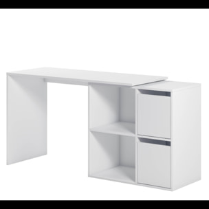 Scrivania Multiposizione Angolare O Dritta Reversibile Con 4 Ripiani Chiusi Vani A Giorno Ufficio Studio Casa Gaming Design 152 x 49 x 74 Cm Bianco