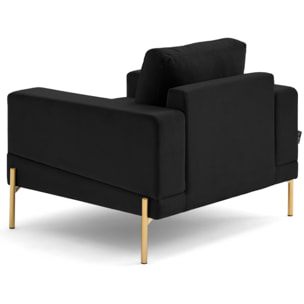 Isaure - fauteuil en velours - Noir