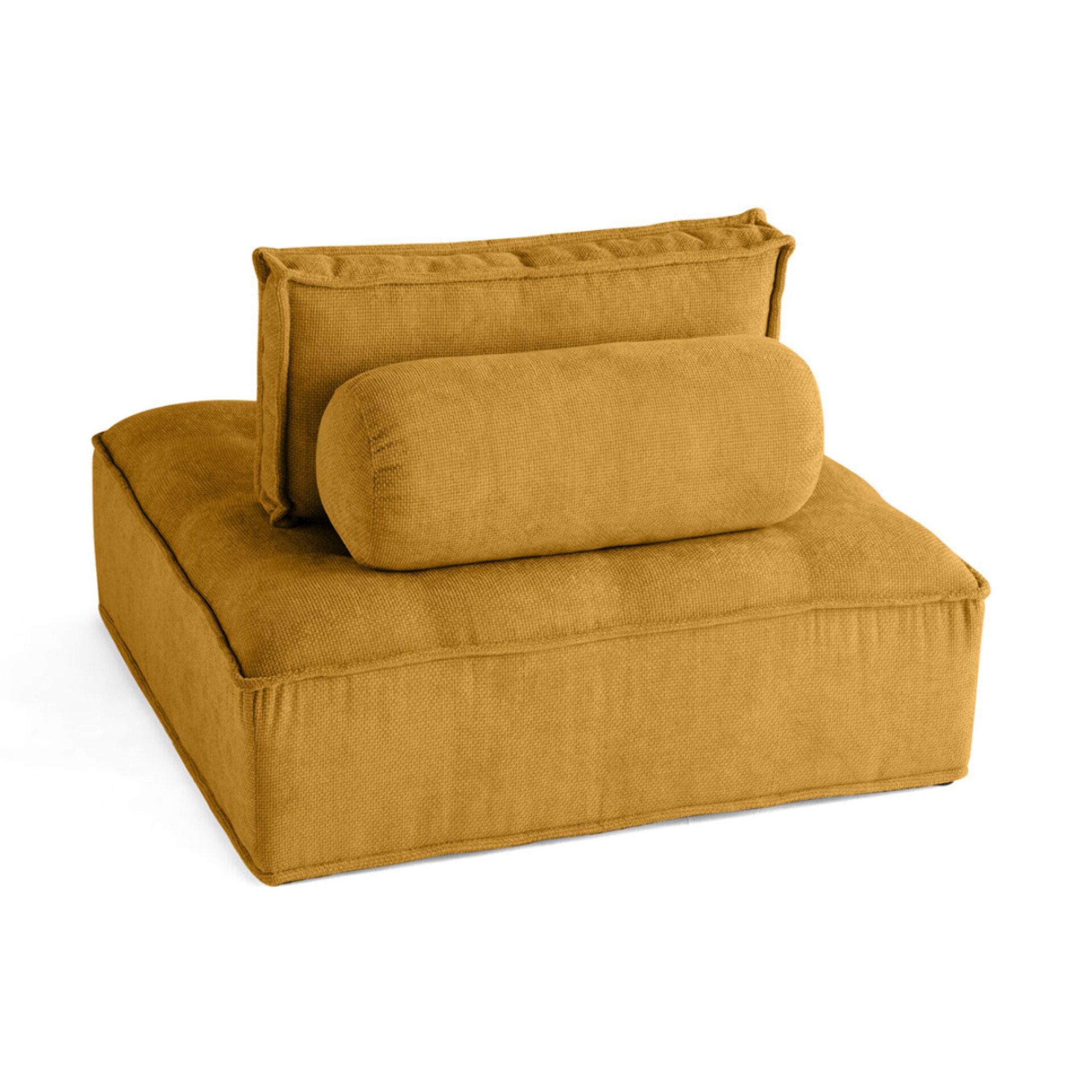 Marisol - module d'assise - velours texturé - Jaune