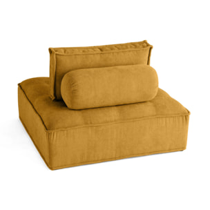 Marisol - module d'assise - velours texturé - Jaune