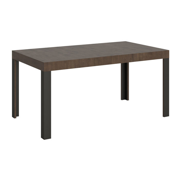 Table extensible 80x160/244 cm Linea Noyer cadre Anthracite