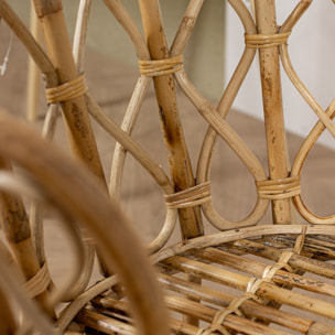 Fauteuil en rotin tressé avec coussin curcuma KATAVI