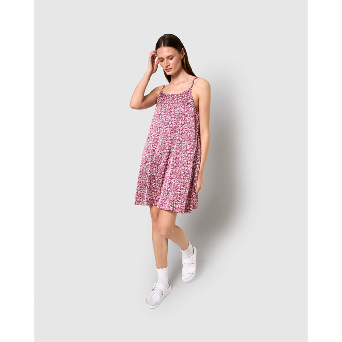 Vestido corto satén denisa malva