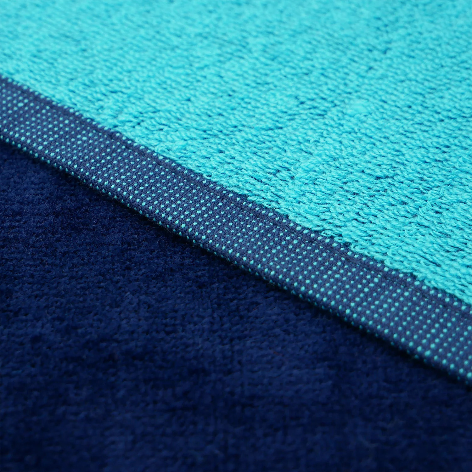 Serviette de plage XL éponge velours Jacquard Bleu 140x180 400g/m² - Paxos