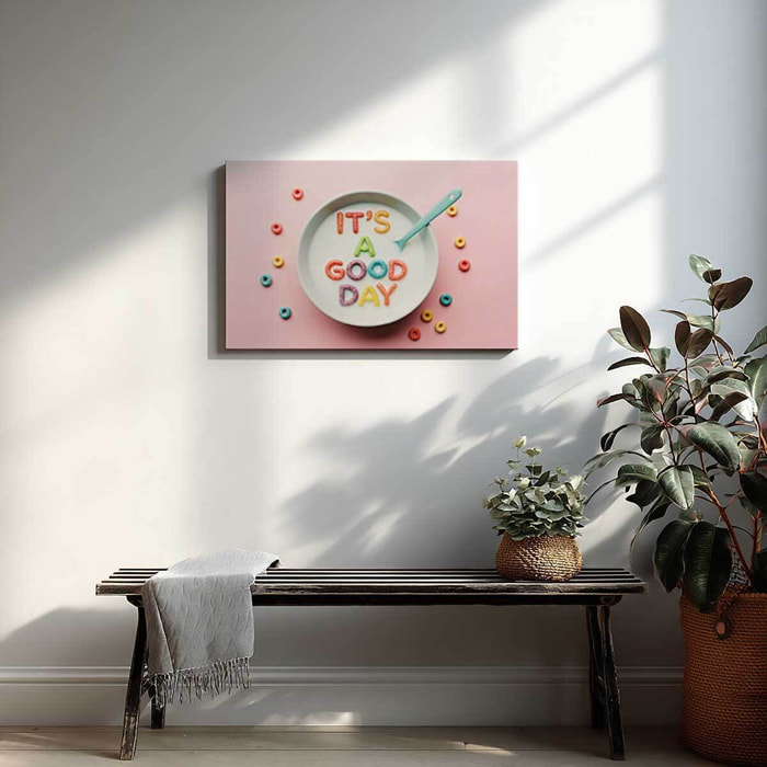 Tableau petit-déjeuner joyeux Toile imprimée