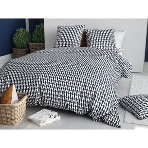 Parure housse de couette coton Géo