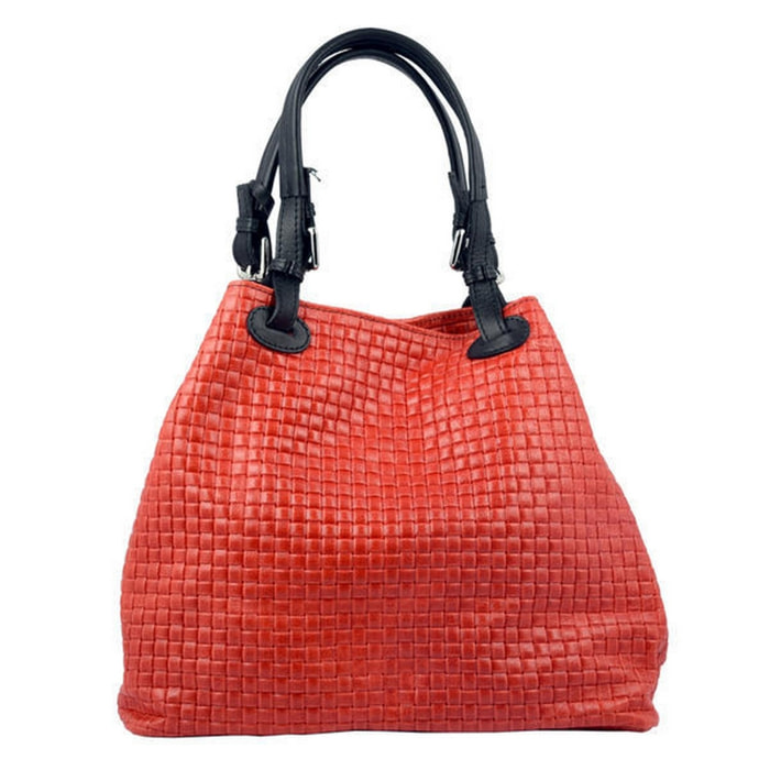 Borse Donna colore Rosso-in pelle Made in Italy 31x29xx32cm