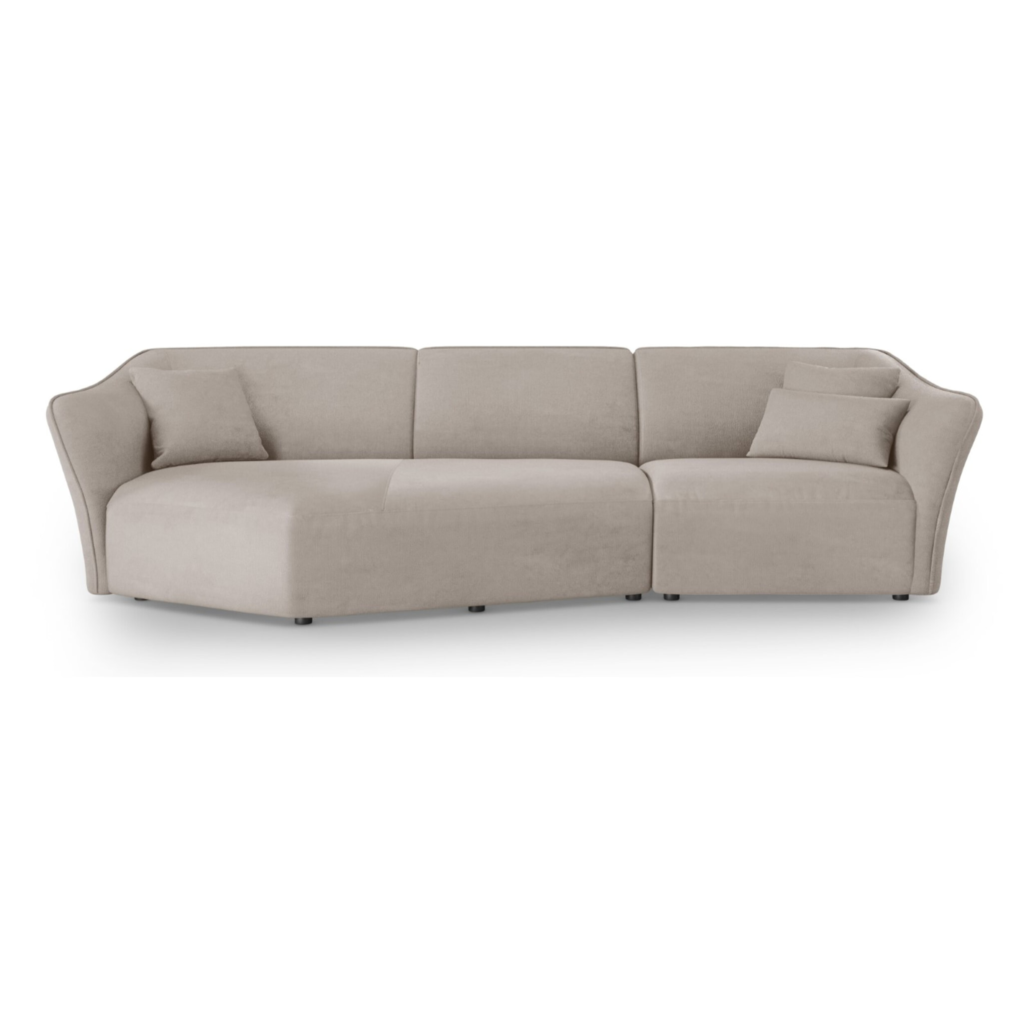 Canapé d'angle gauche modulable "Tokyo" 5 places en bouclé beige foncé