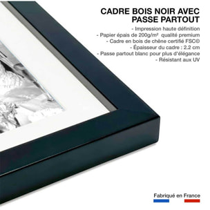 Affiche célébrité Romy Schneider Affiche + cadre en bois - Noir
