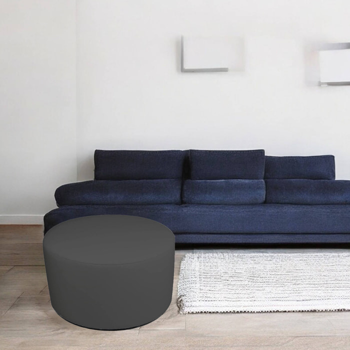 Pouf Anacapri, Poltrona multiuso, Poltroncina sacco, Pouf poggiapiedi, Made in Italy, 79x79 h42 cm, Grigio scuro