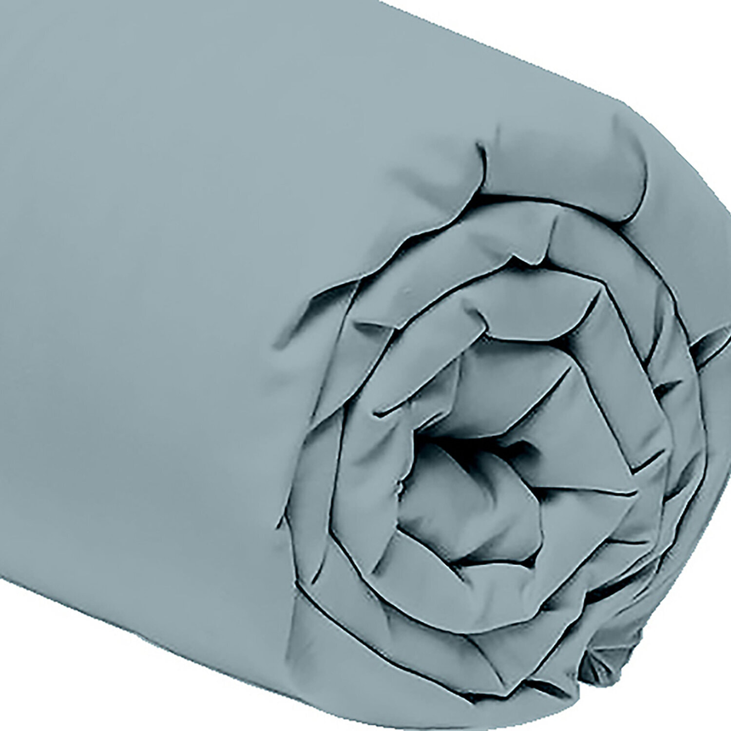 Drap housse 100% percale de coton 80fil - bleu azur