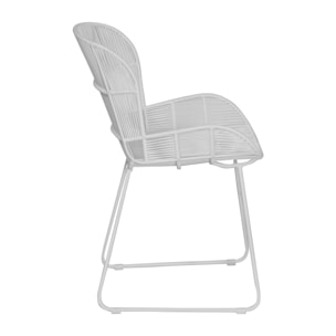 Fauteuil de table extérieur en polypropylène blanc CON DAO