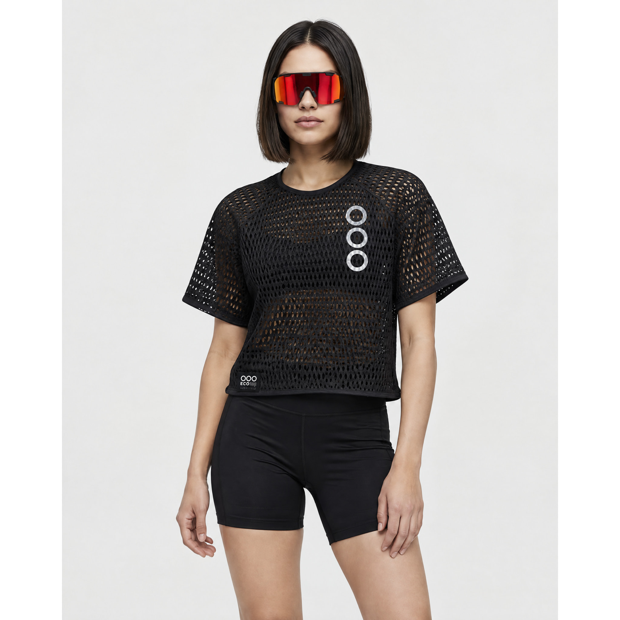 Camiseta técnica de rejilla para mujer ECOON ECOIce - Negro
