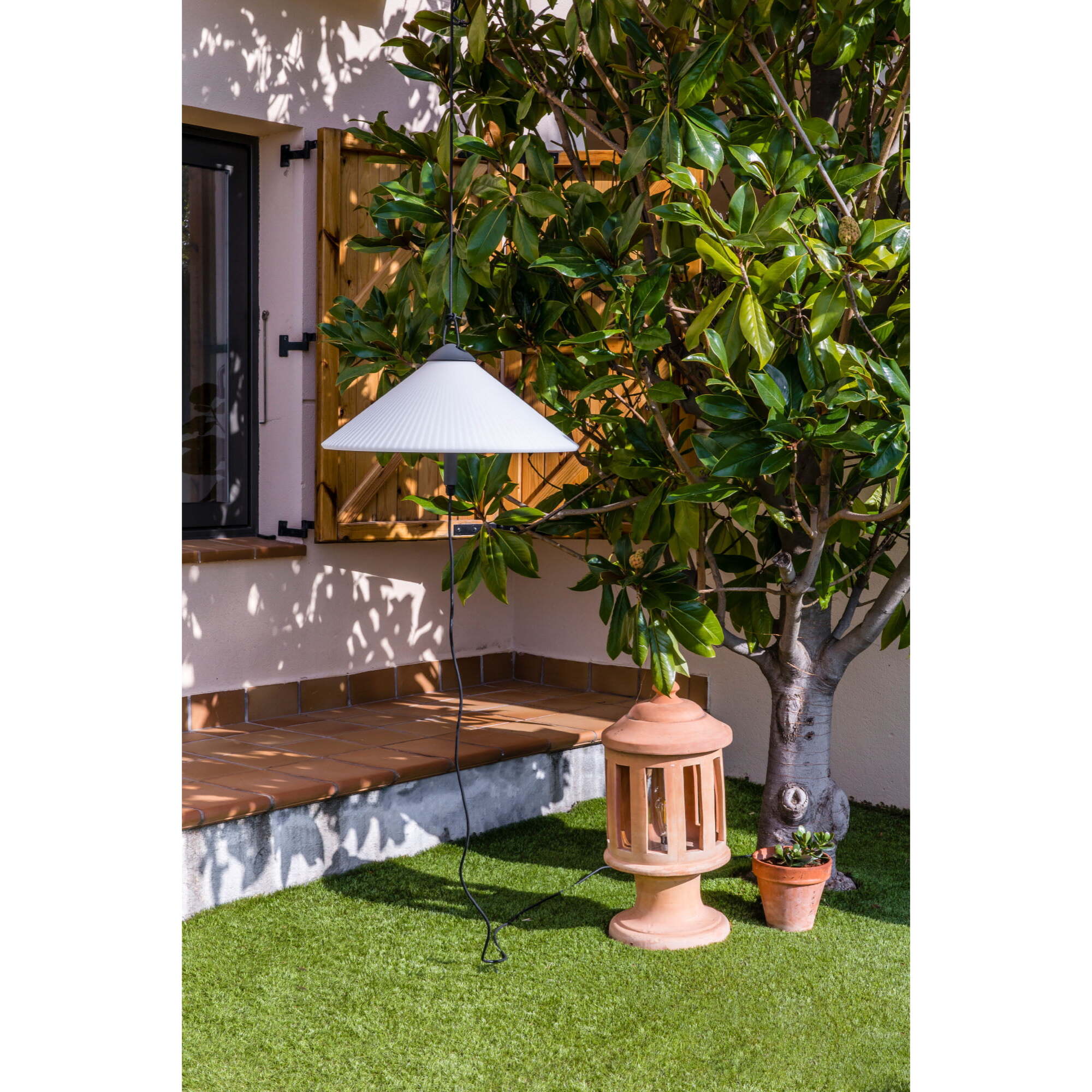 SAIGON OUT R55 Lámpara portátil y colgante gris/blanco mate hole cap