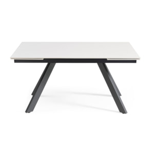 Table extensible céramique blanche 180/260 cm - 8 piètements - UNIK