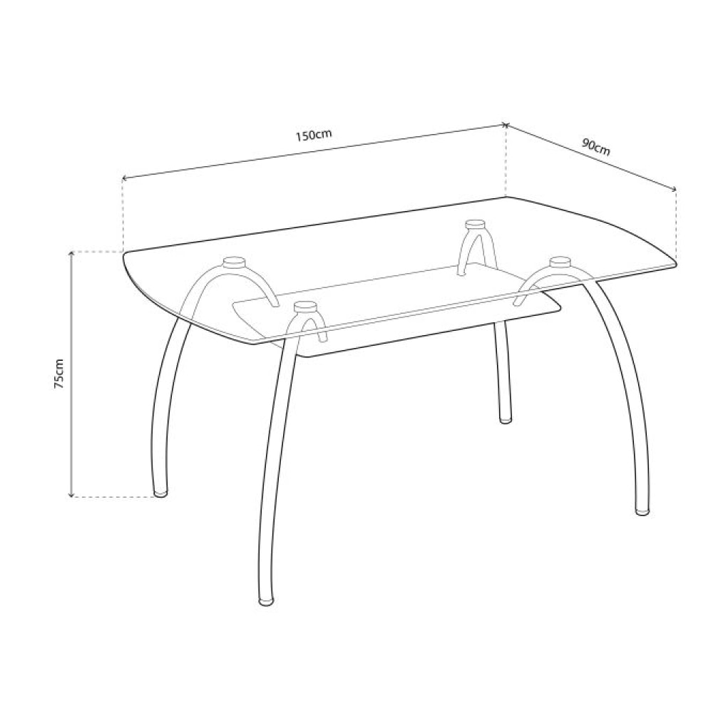 Mesa de comedor Ove Cristal - Cromo