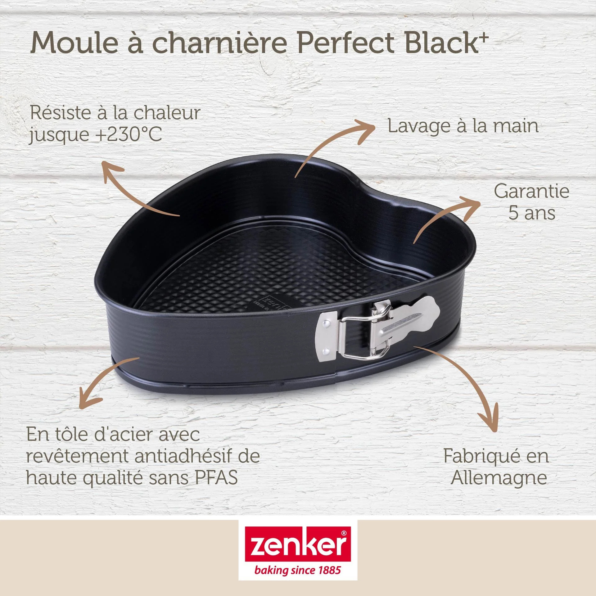 Moule à Charnière en Forme de Cœur 24 x 28 x 7 cm Zenker PerfectBack+