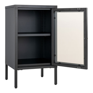 Armadietto Dalby in acciaio e vetro nero 38x35x70 cm