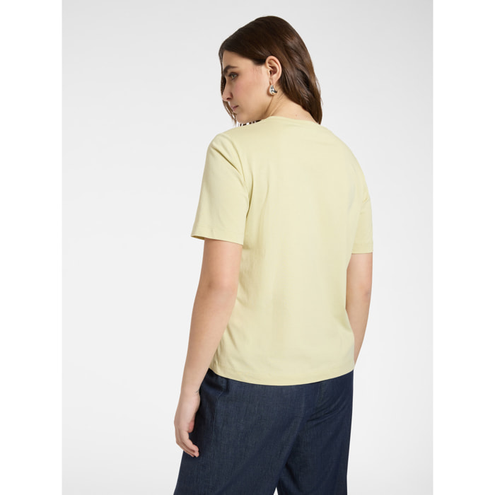 Elena Mirò - Camiseta con bordado floral - Verde claro