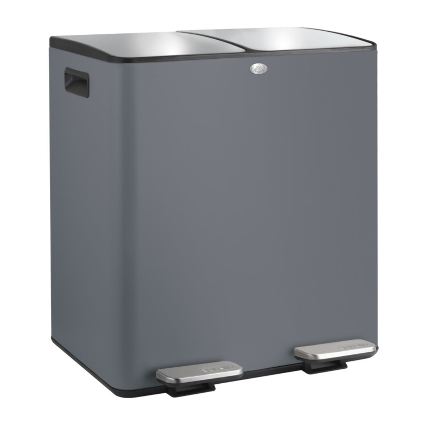 Poubelle tri Sélectif ALIYA 40L (2x20L) Acier Gris mat Spirella