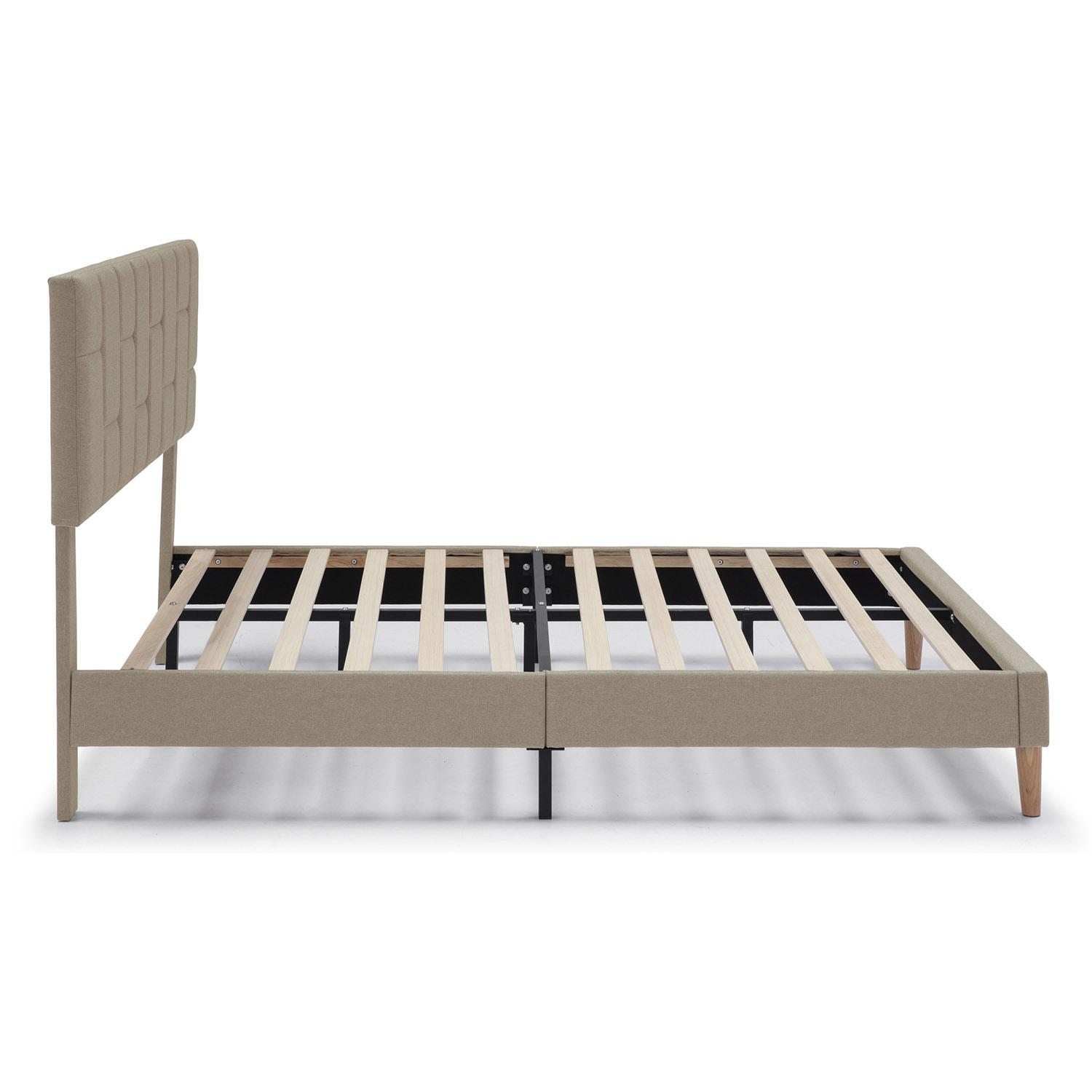 Estructura de Cama tapizada Sorni de 30 cm, 90/135-140/150x190 cm, Beige