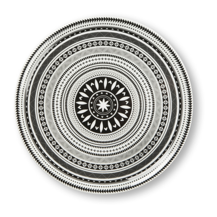 Set de 6 Assiettes à Pizza Excelsa – Ethnique, Porcelaine Multicolore