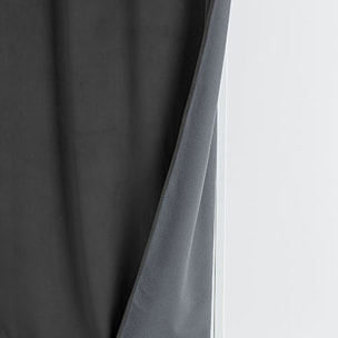 Rideau isolant et occultant en velours doublé polaire - Gris anthracite